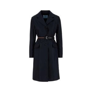 PRADA Women's Technical Fabric Trench Coat with Belt Women BLUE Coats & Jackets